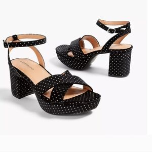 Lane Bryant Velvet Metallic Dot Block-Heel Sandal 11W